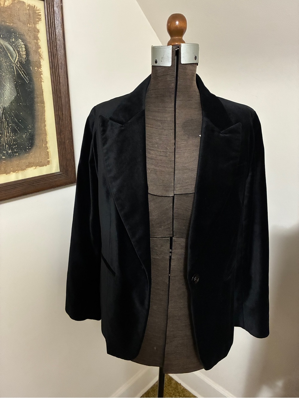 Chico’s Black Velvet Single-Button Blazer - Picture 1 of 10